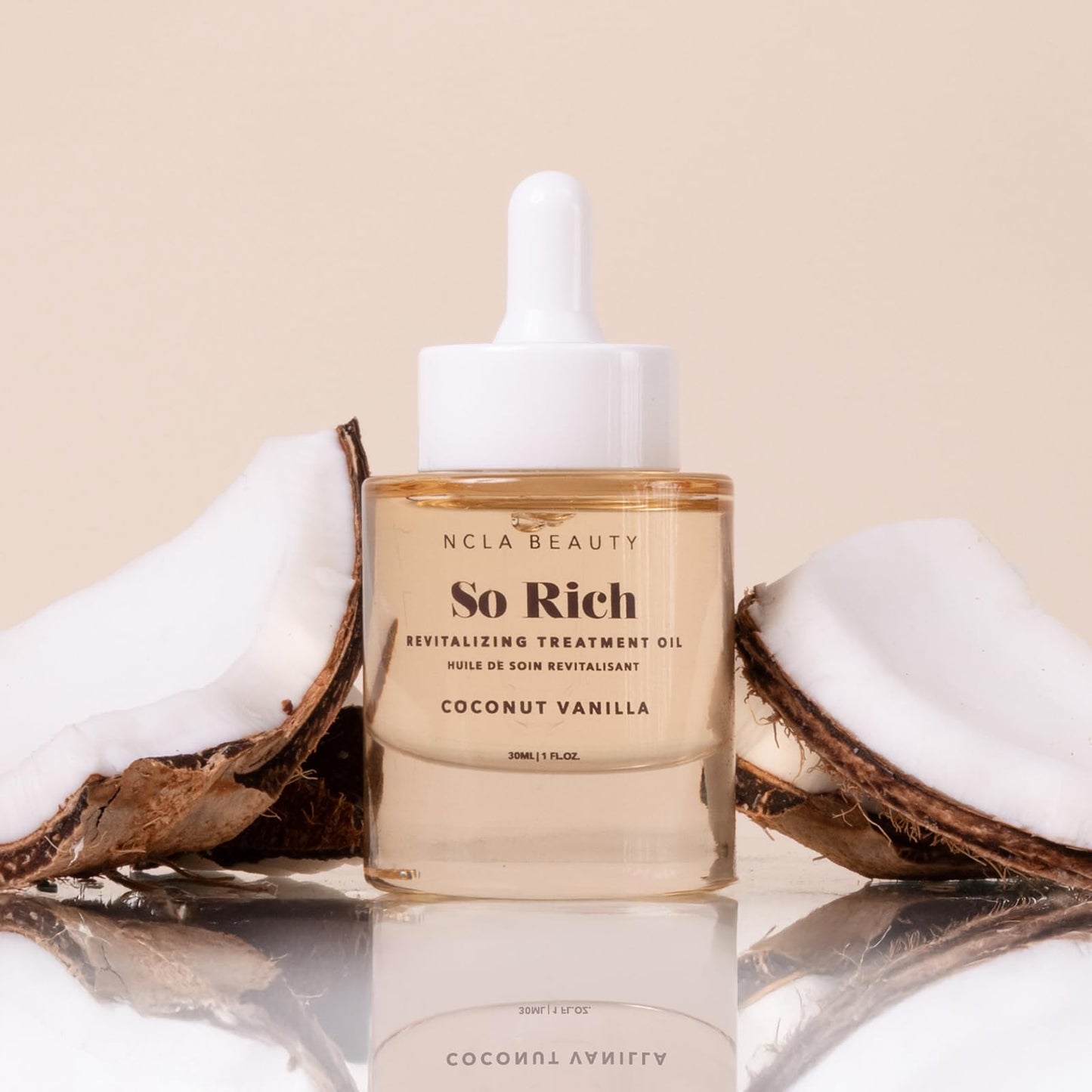 NCLA Beauty So Rich Revitalizing Treatment Oil - Coconut Vanilla Cuticle Oil with Vitamin E, 1 oz