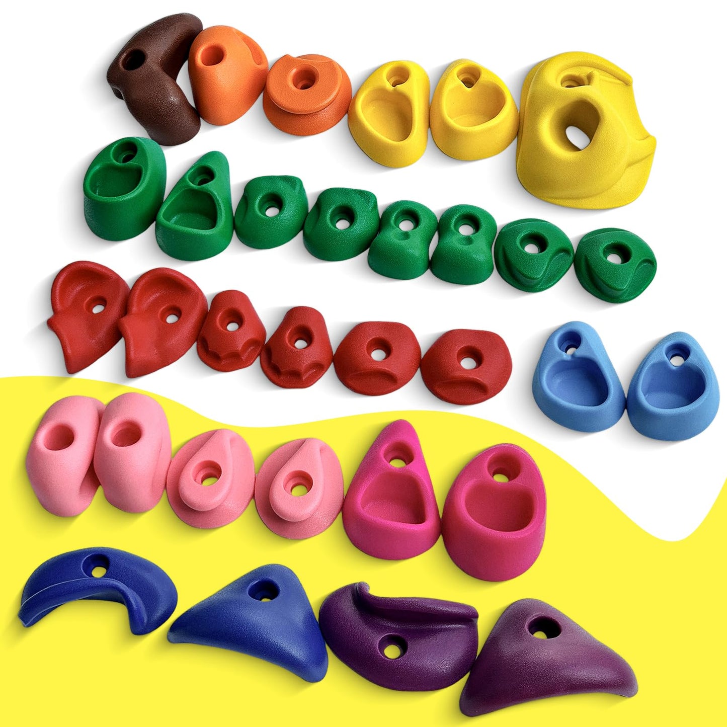 NEATATOU 32-Piece Rock Climbing Holds Kit for Kids — Indoor/Outdoor Wall Mount with Hardware
