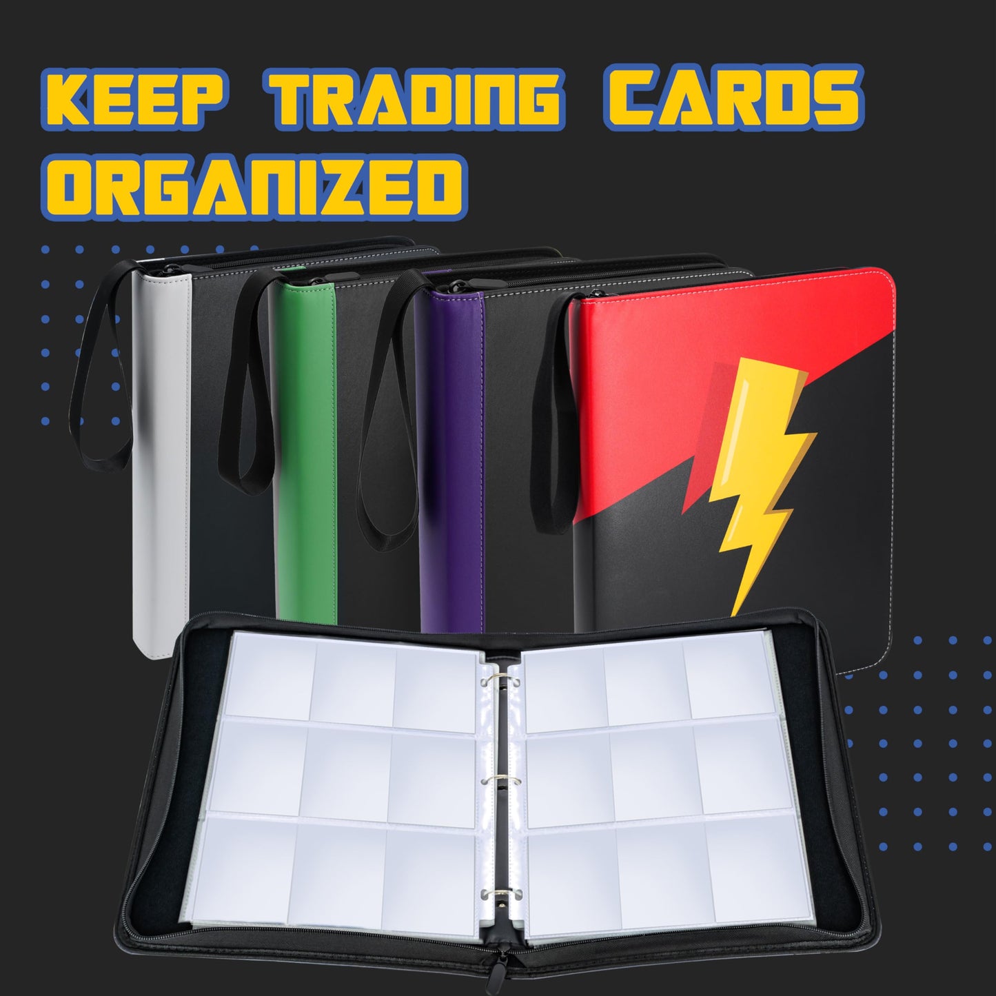 NeatoTek 9-Pocket Waterproof Trading Card Binder | 720 Card Capacity, 40 Pages