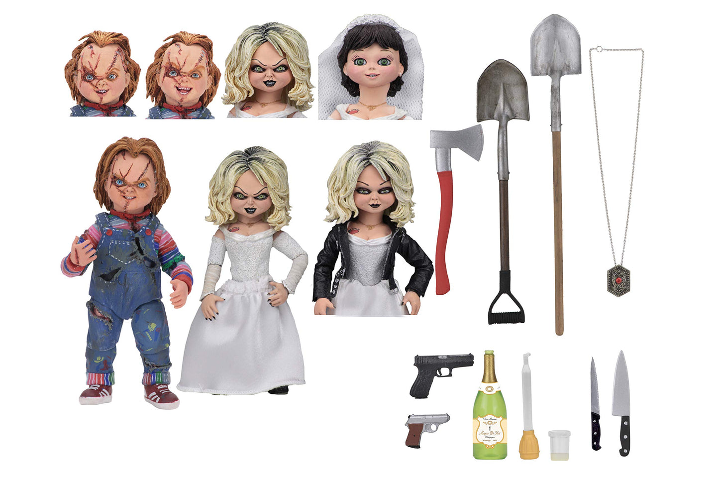 NECA Bride of Chucky 7-Inch Scale Action Figure 2-Pack | Ultimate Chucky & Tiffany