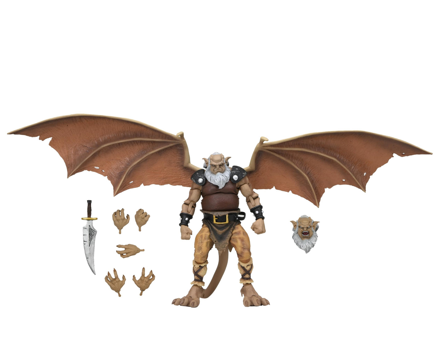 NECA Gargoyles Hudson 7-Inch Ultimate Action Figure - Fully Articulated, Wings, and Interchangeable Head