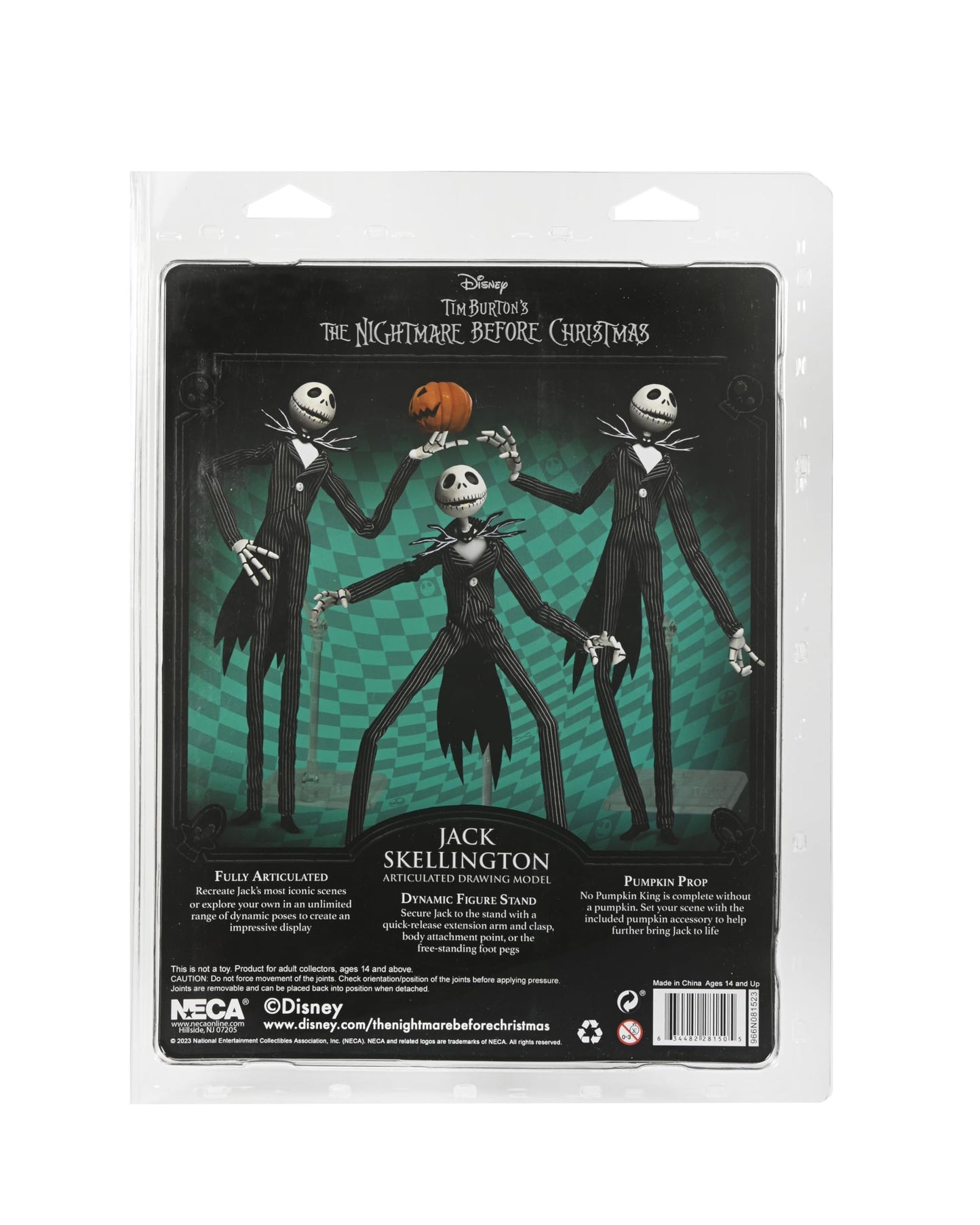NECA Jack Skellington 9" Articulated Figure with Pumpkin – 30th Anniversary Nightmare Before Christmas