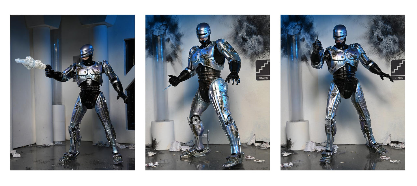 NECA Robocop Battle-Damaged Ultimate 7-Inch Figure with Chair – Collectible Display