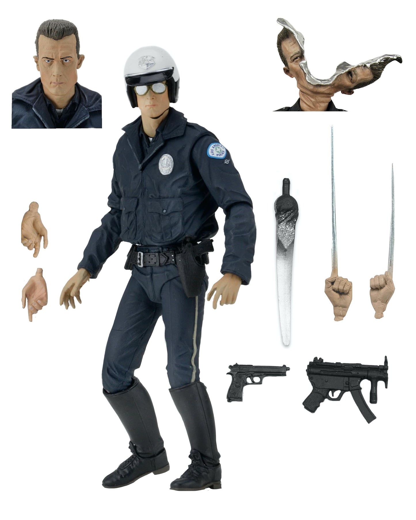 NECA Ultimate T-1000 Motorcycle Cop Terminator Figure – 7-Inch Scale