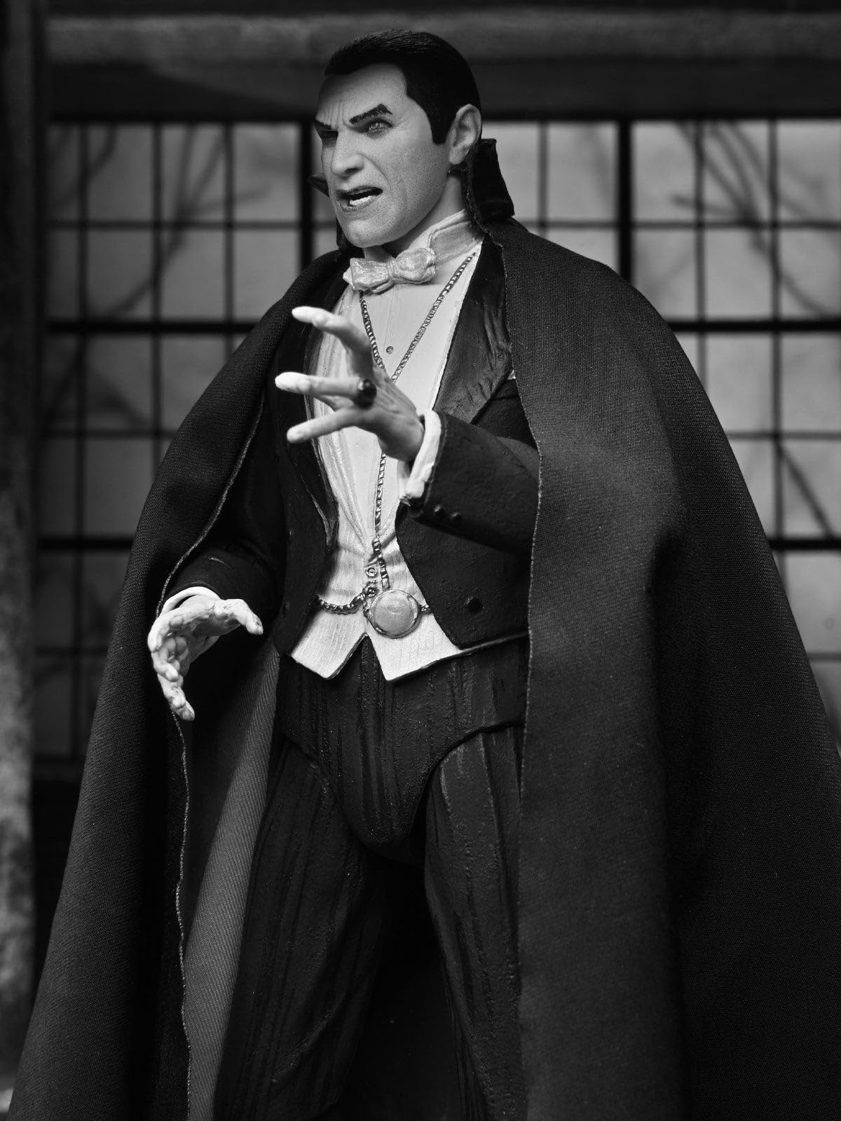 NECA Universal Monsters Dracula Carfax Abbey Ultimate 7-Inch Action Figure – Black and White Edition