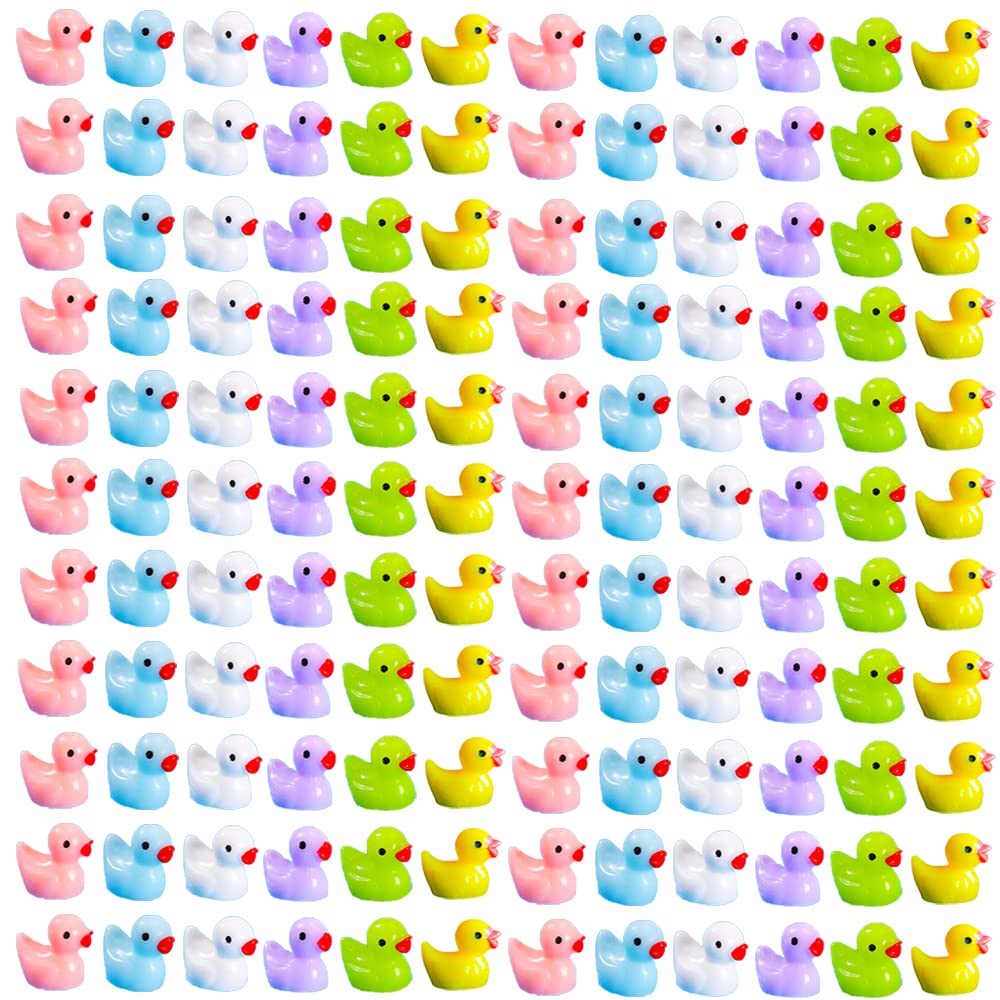 Neec 110 Pcs Mini Resin Ducks – Dollhouse & Fairy Garden Mini Figures
