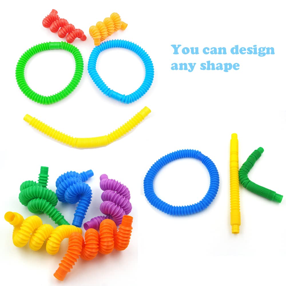 Neec 32-Pack Pop Tubes — Colorful Sensory Fidget Toys for Stress Relief, Focus, and Learning