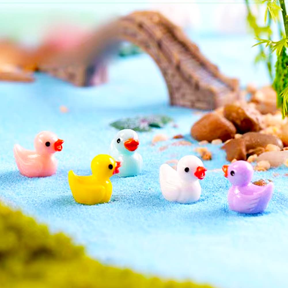 Neec 110 Pcs Mini Resin Ducks – Dollhouse & Fairy Garden Mini Figures