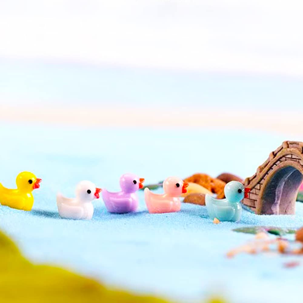 Neec 110 Pcs Mini Resin Ducks – Dollhouse & Fairy Garden Mini Figures