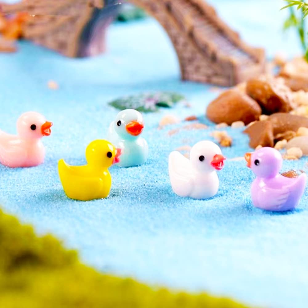 Neec 110 Pcs Mini Resin Ducks – Dollhouse & Fairy Garden Mini Figures