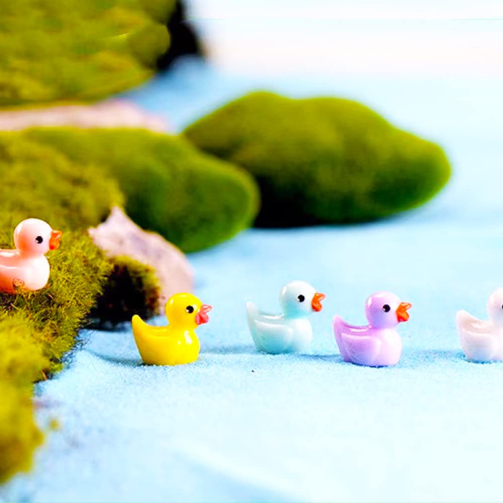Neec 110 Pcs Mini Resin Ducks – Dollhouse & Fairy Garden Mini Figures