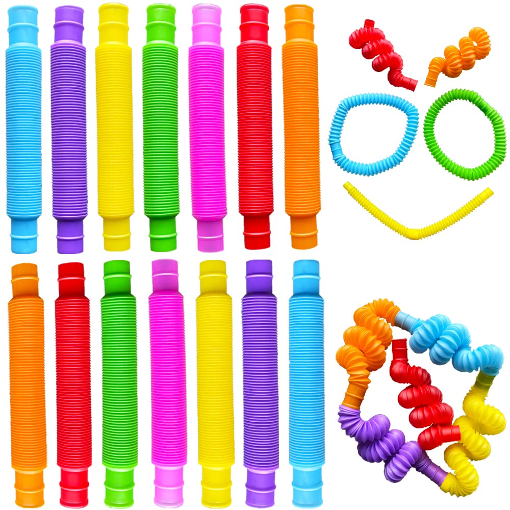 Neec Pop Tubes 14-Pack – Fidget Toys for Kids & Adults | Sensory Play & Stress Relief