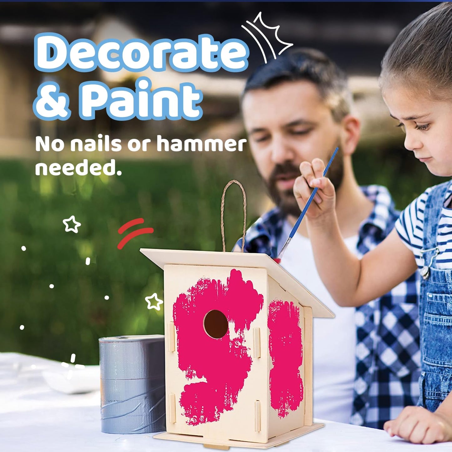 Neliblu DIY 12 Wooden Bird House Kits – Creative Arts & Crafts for Kids & Adults | Unfinished Birdhouses, Paint Strips, Brushes & Stickers