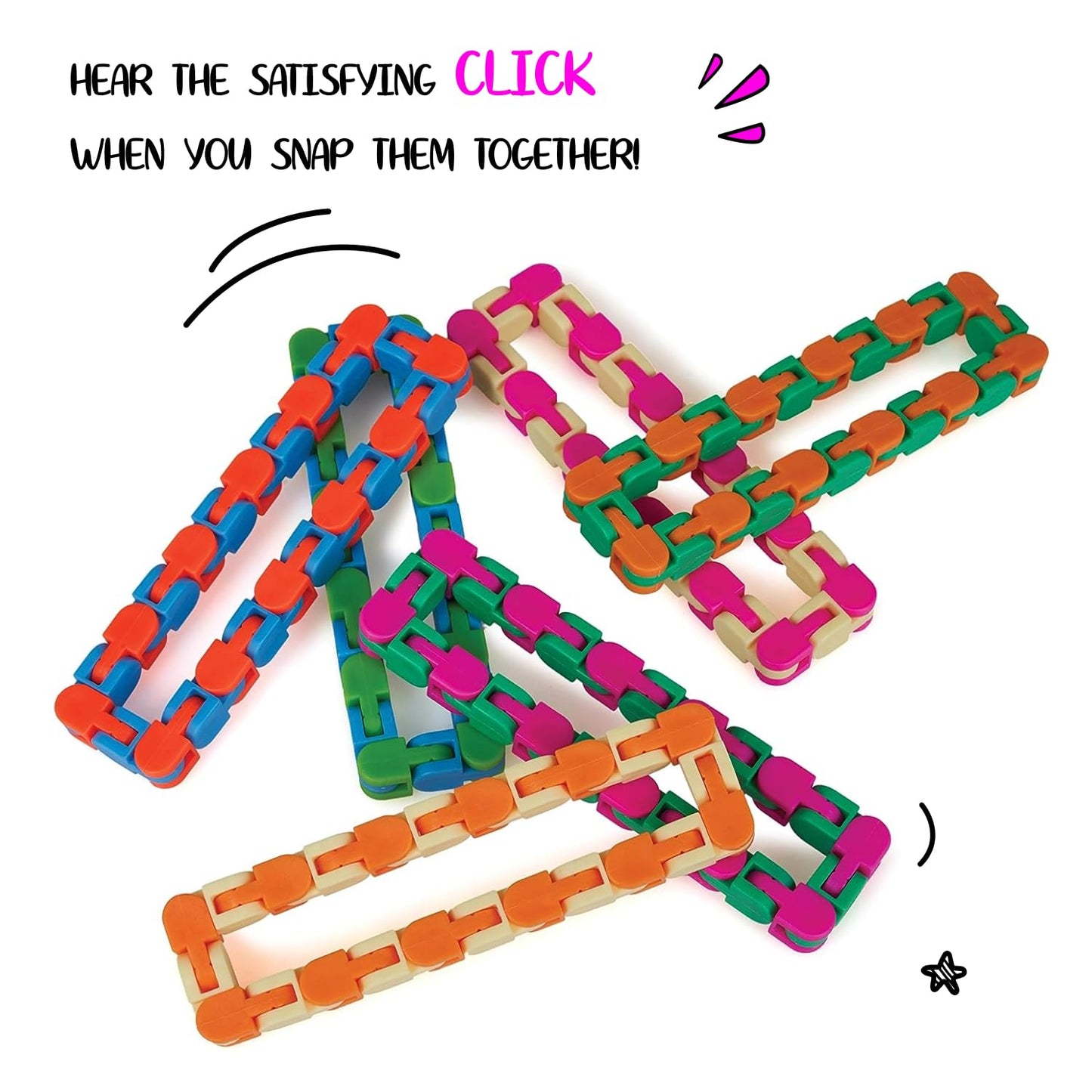 Neliblu Wacky Tracks 6 Pack – Sensory Fidget Toys for Focus & Stress Relief