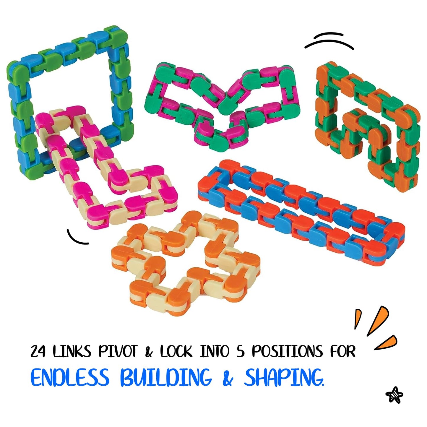 Neliblu Wacky Tracks 6 Pack – Sensory Fidget Toys for Focus & Stress Relief