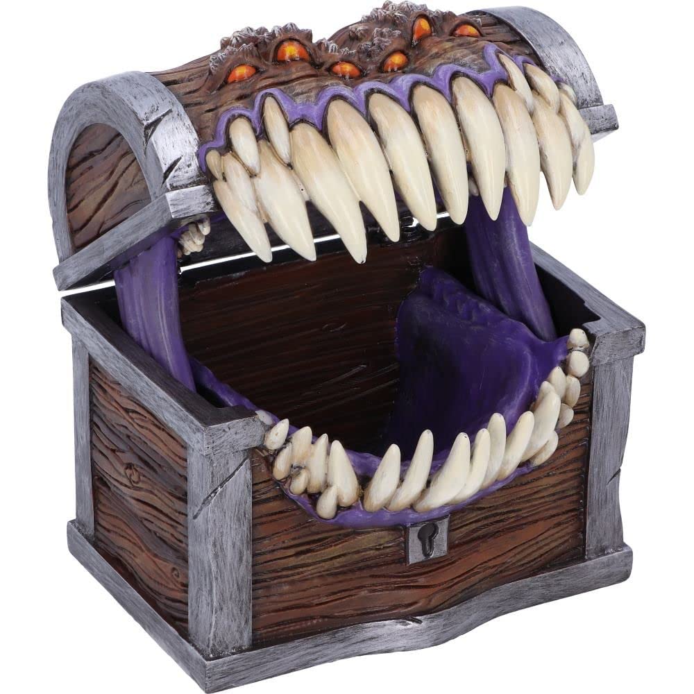 Nemesis Now Dungeons & Dragons Mimic Dice Storage Box – Officially Licensed Resin, Hand-Painted