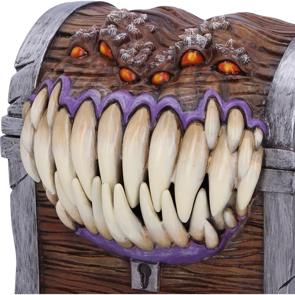 Nemesis Now Dungeons & Dragons Mimic Dice Storage Box – Officially Licensed Resin, Hand-Painted