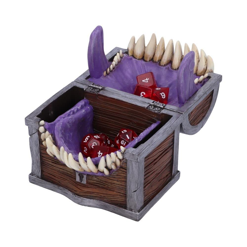 Nemesis Now Dungeons & Dragons Mimic Dice Storage Box – Officially Licensed Resin, Hand-Painted