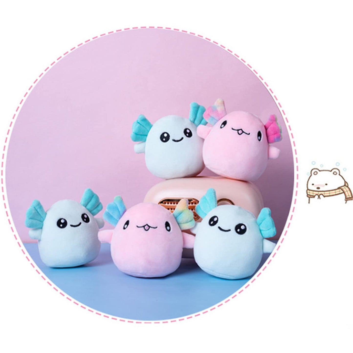 Nenalayo Plushies Axolotl Bag – Soft Blue Plush Toy Pillow for Kids