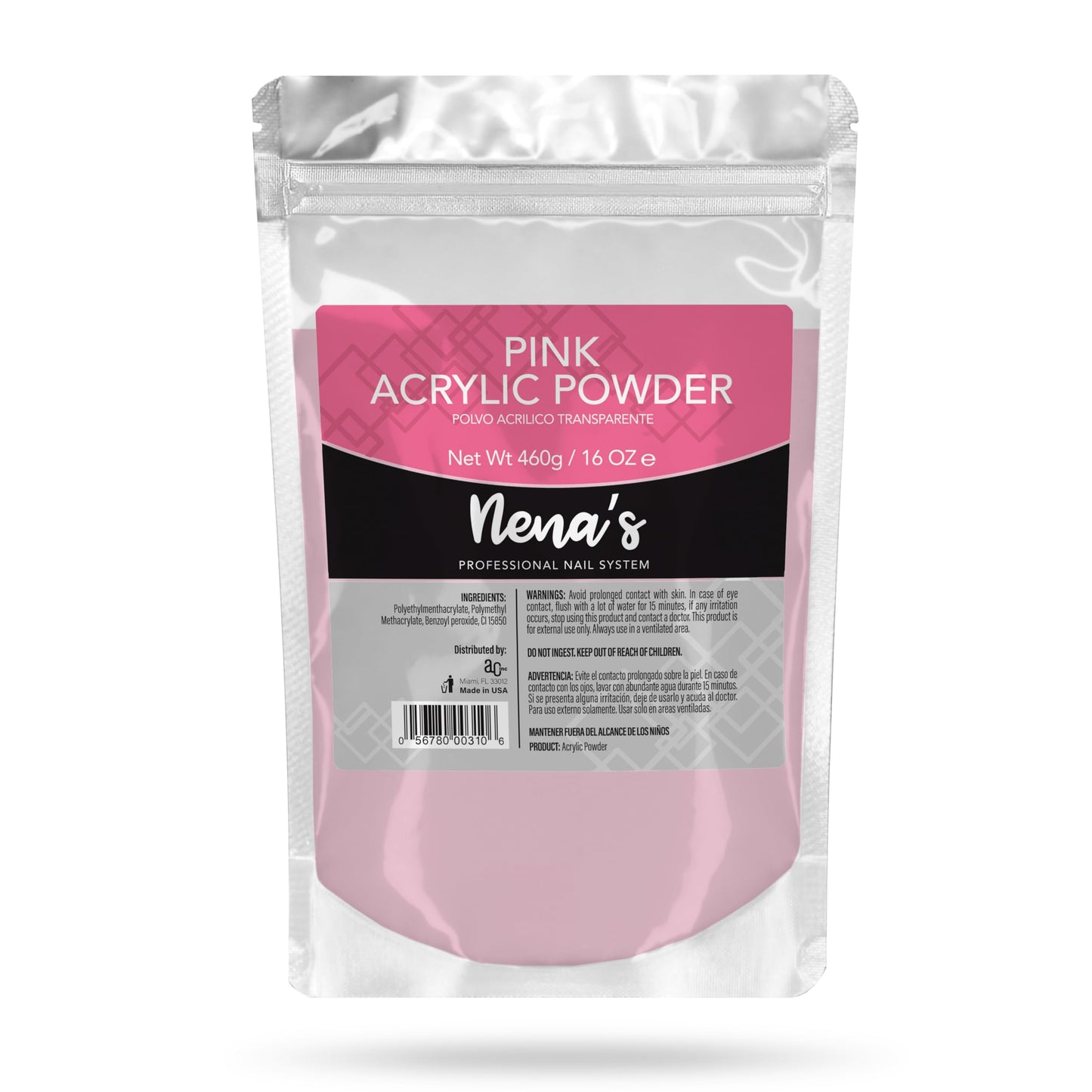 Nena's Superior Sculpting Powder – 16 oz Professional Acrylic Nail System (Clear & Pink)