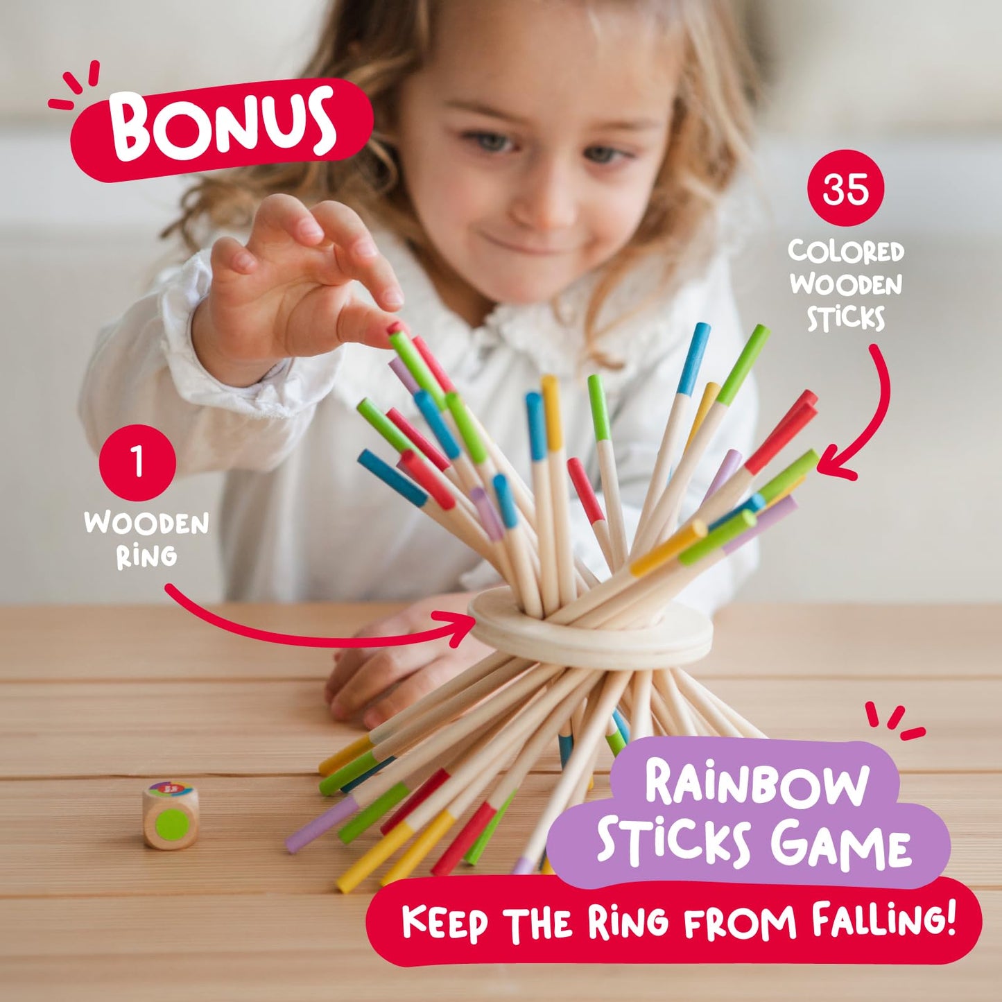 Nene Toys BALLFALL Jumbo – Montessori Wooden Board Game for Kids 3-9