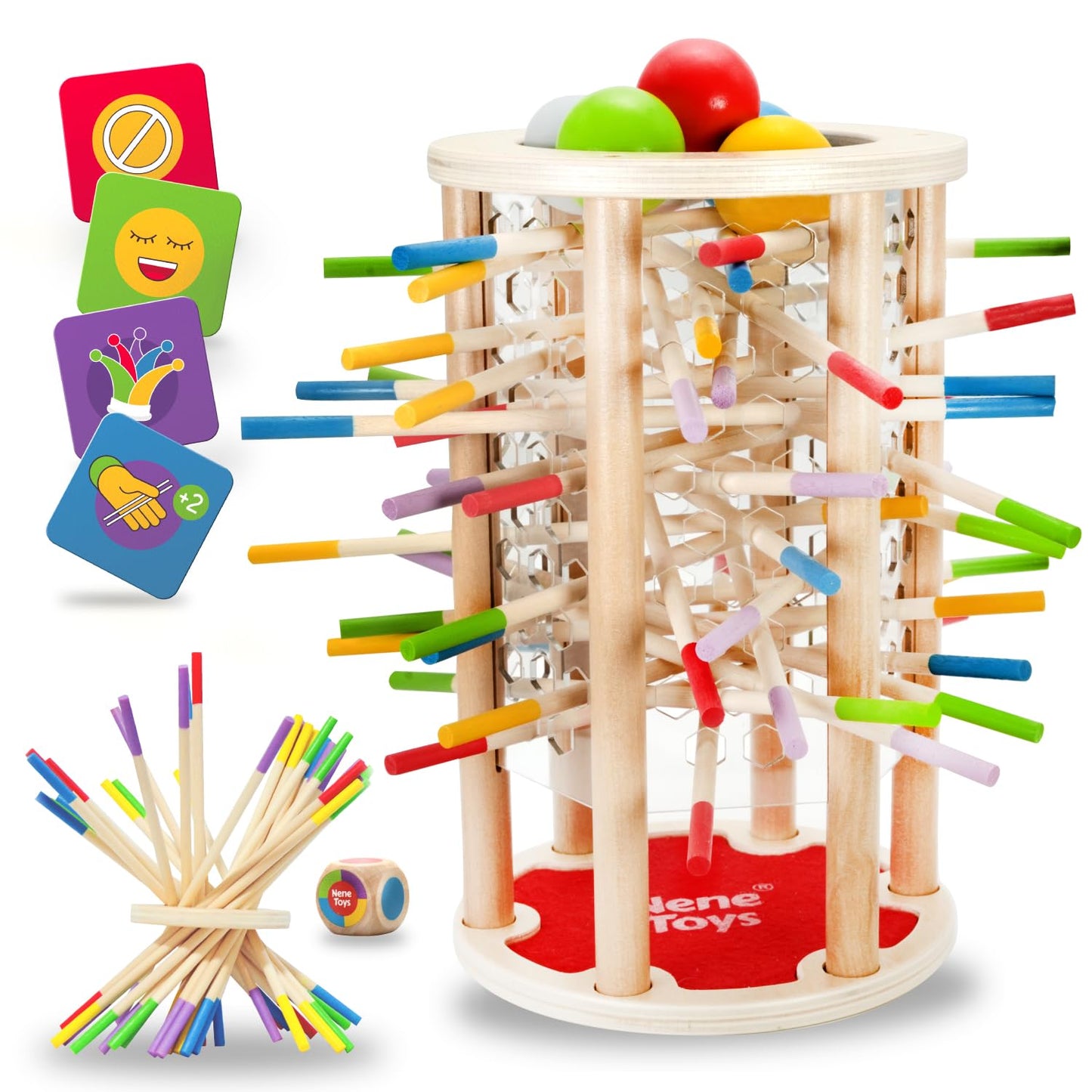 Nene Toys BALLFALL Jumbo – Montessori Wooden Board Game for Kids 3-9