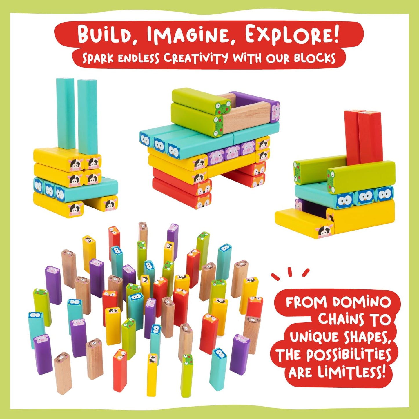Nene Toys Wooden Tumble Tower Game – 4-in-1 Educational Fun for Kids 3-9
