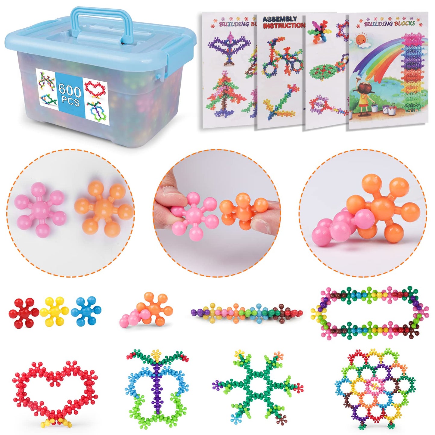 NEOACT 600 PCS Building Blocks – Interlocking Educational Toy for Preschoolers