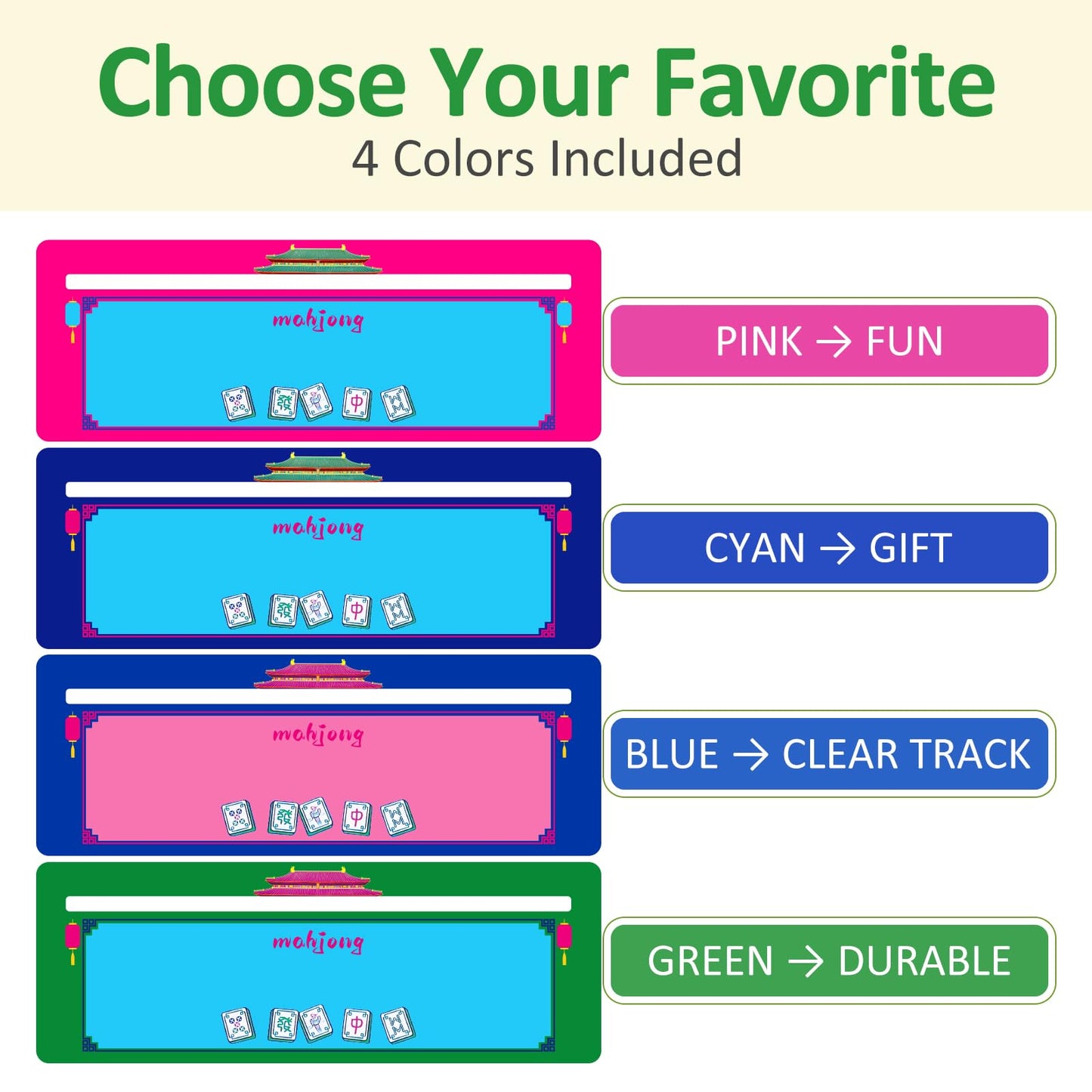 NeoDigix 4-Piece Mahjong Line Finder | American Mahjong Card Guide Strips