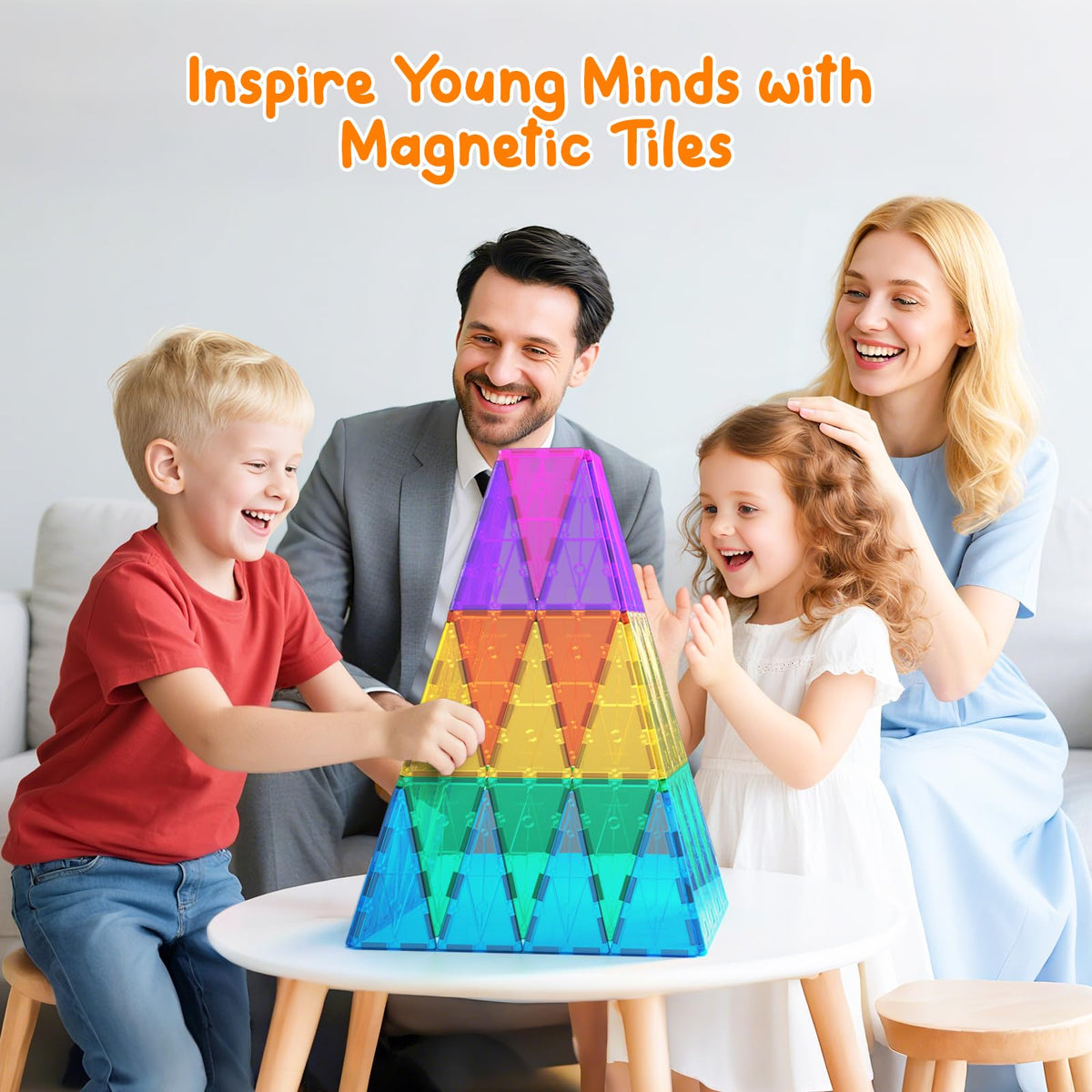 NEOFORMERS Magnetic Tiles – 16-Piece Isosceles Triangle Expansion Pack for Kids 3+