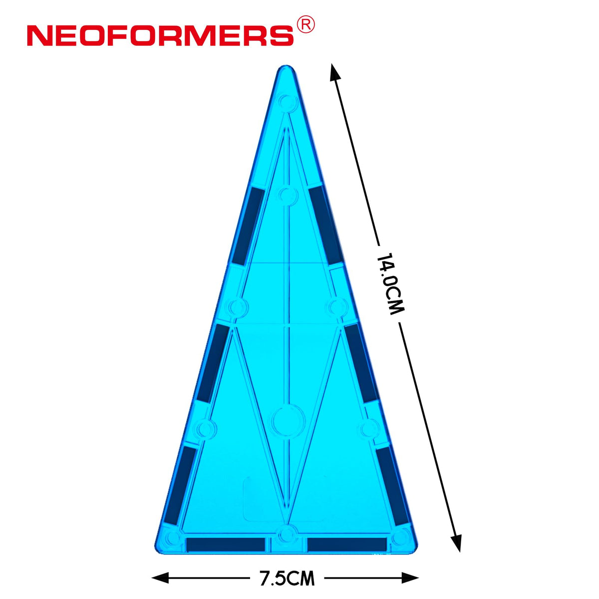 NEOFORMERS Magnetic Tiles – 16-Piece Isosceles Triangle Expansion Pack for Kids 3+