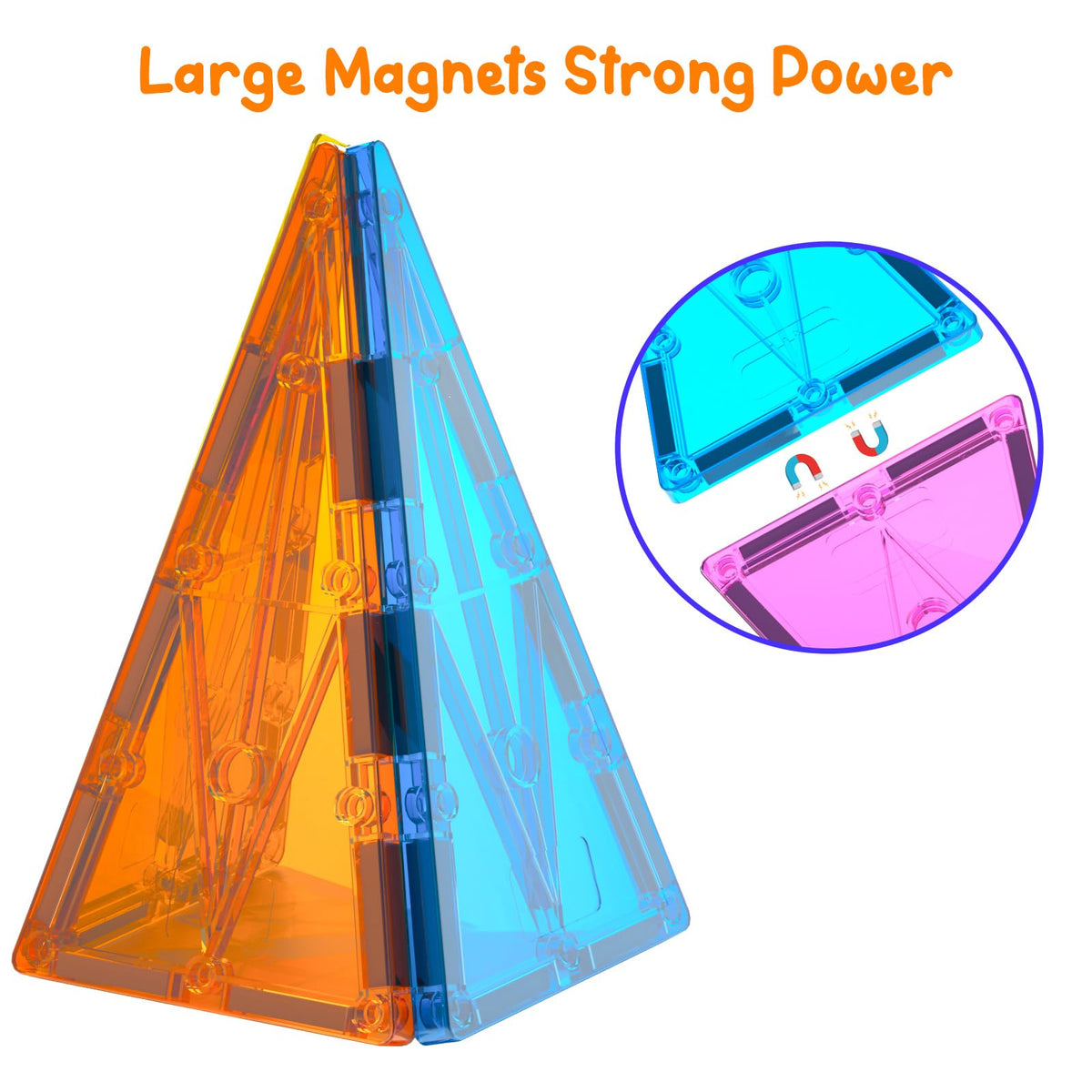NEOFORMERS Magnetic Tiles – 16-Piece Isosceles Triangle Expansion Pack for Kids 3+