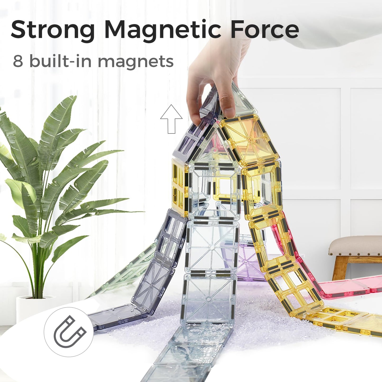 NEOFORMERS Magnetic Tiles Car Set – 40-Piece Morandi Trucks with Strong Magnets for Ages 3+