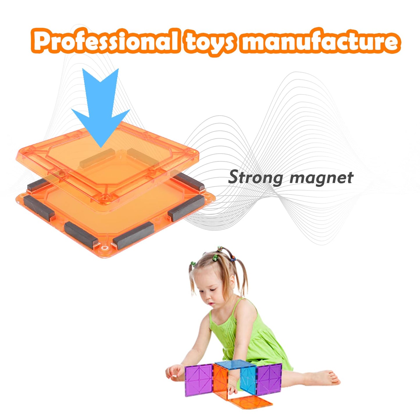 NEOFORMERS Magnetic Tiles 96PCS – 3D Clear Magnetic Building Blocks for Kids 3-9
