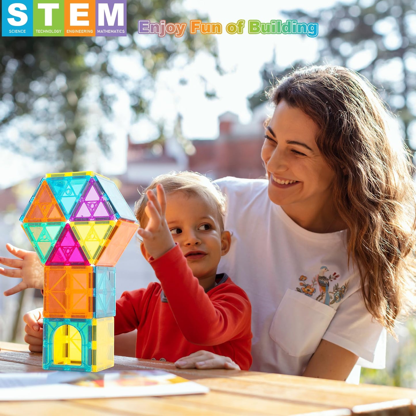 NEOFORMERS Magnetic Tiles 96PCS – 3D Clear Magnetic Building Blocks for Kids 3-9