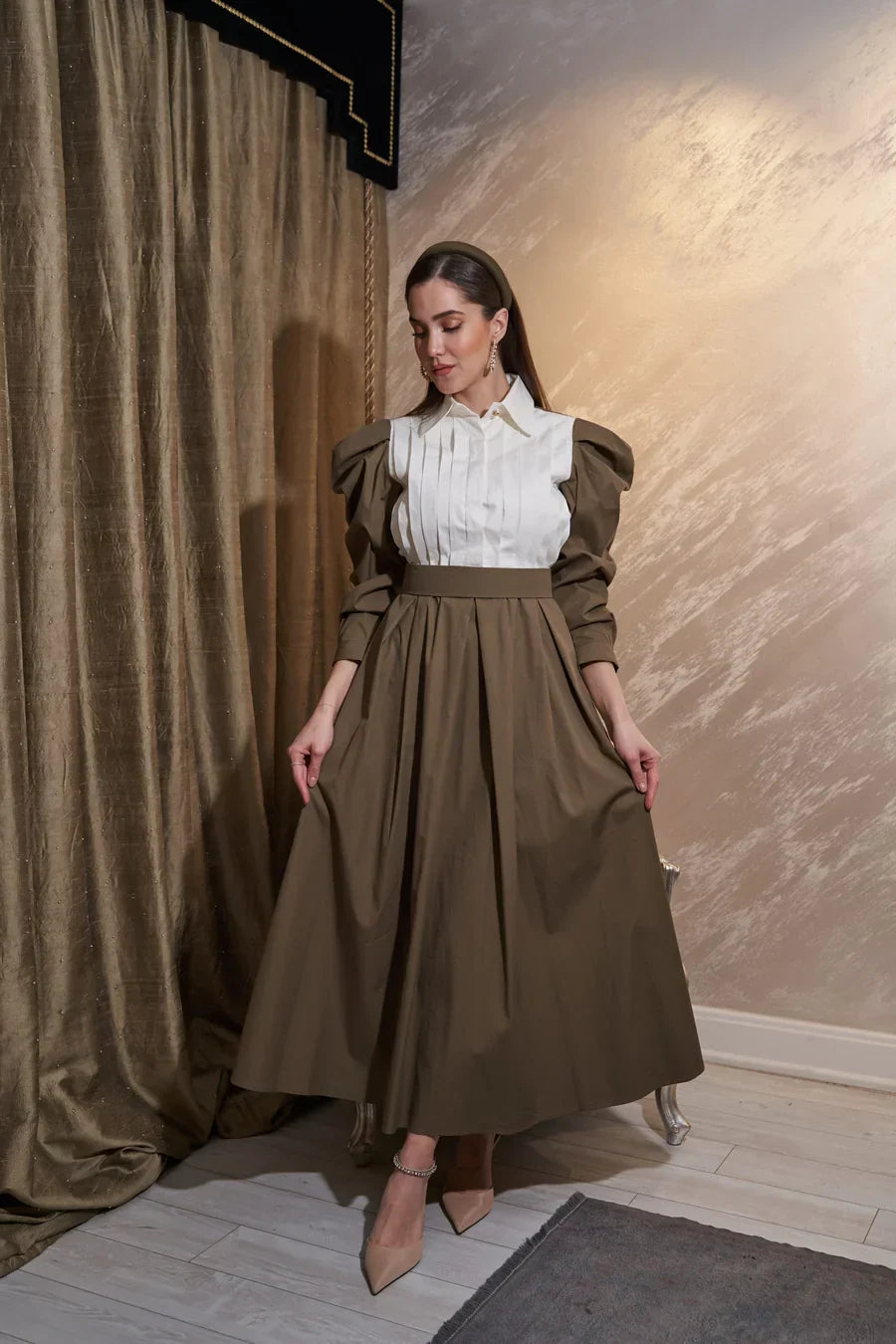 NEOMODEST X BERREN STUDIO Ball Dress-Khaki