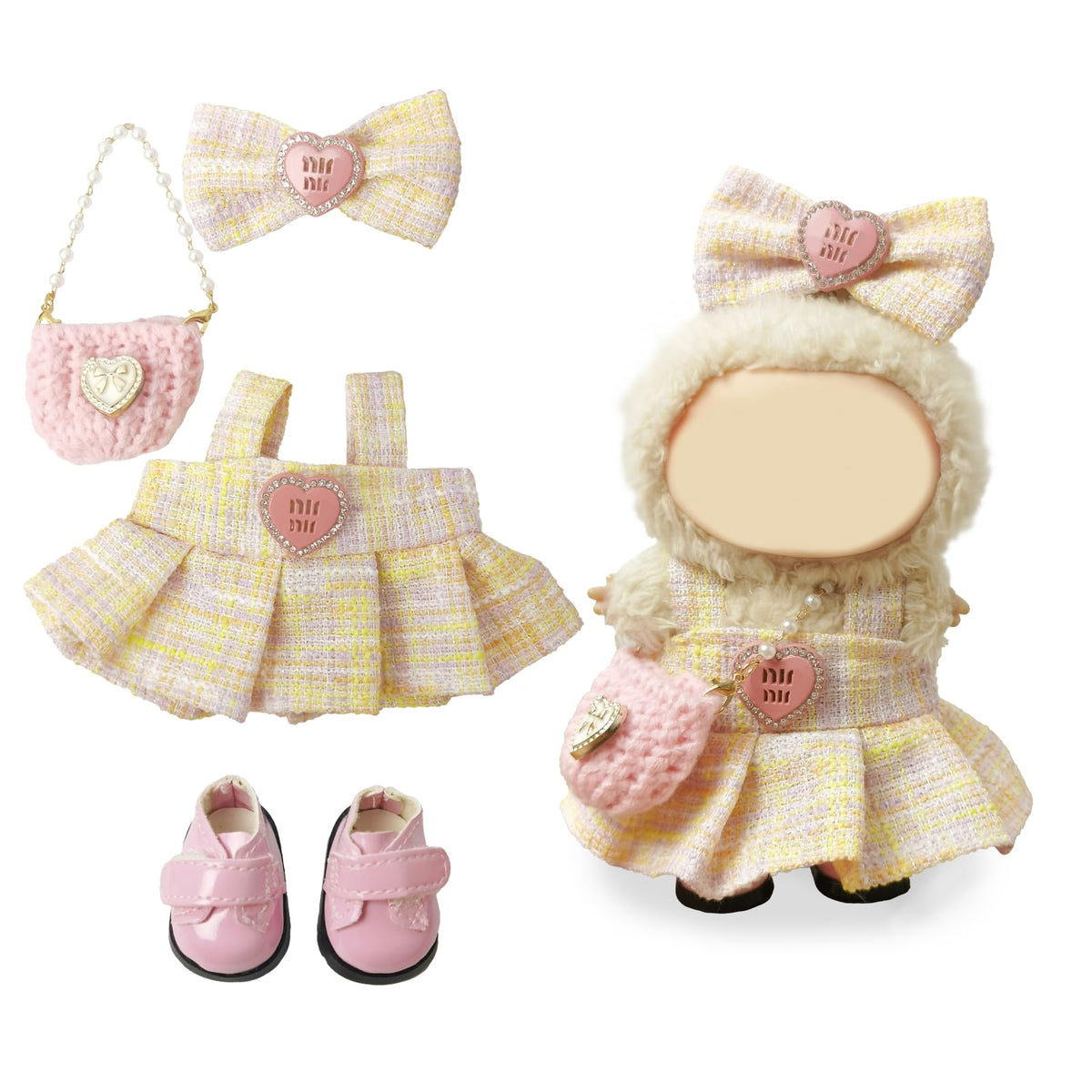 NEOVISTA Labubu Doll Clothes Set – 4-Piece Chic Outfit for 17cm Labubu Doll