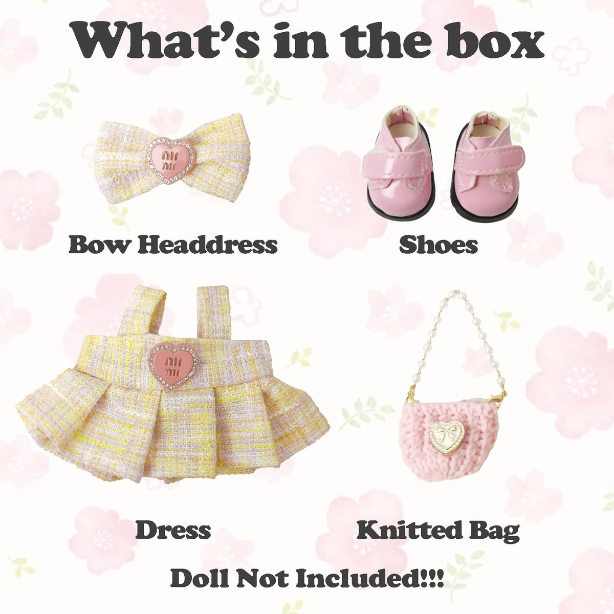NEOVISTA Labubu Doll Clothes Set – 4-Piece Chic Outfit for 17cm Labubu Doll