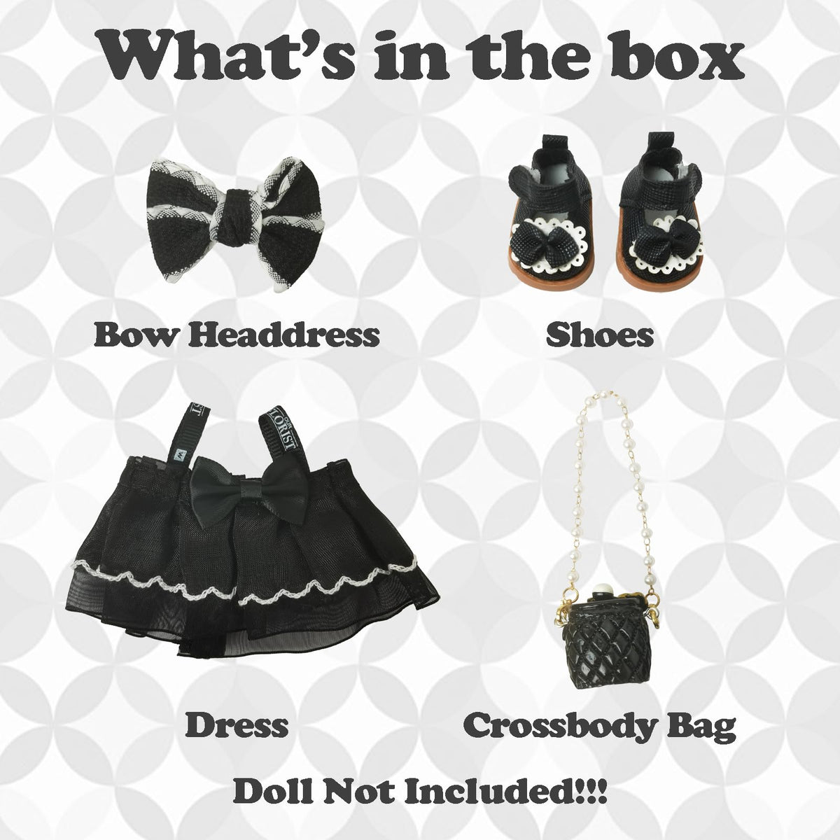 NEOVISTA 4-Piece Black Swan Belle Dress Set for 17cm Labubu Dolls | Balletcore Elegance