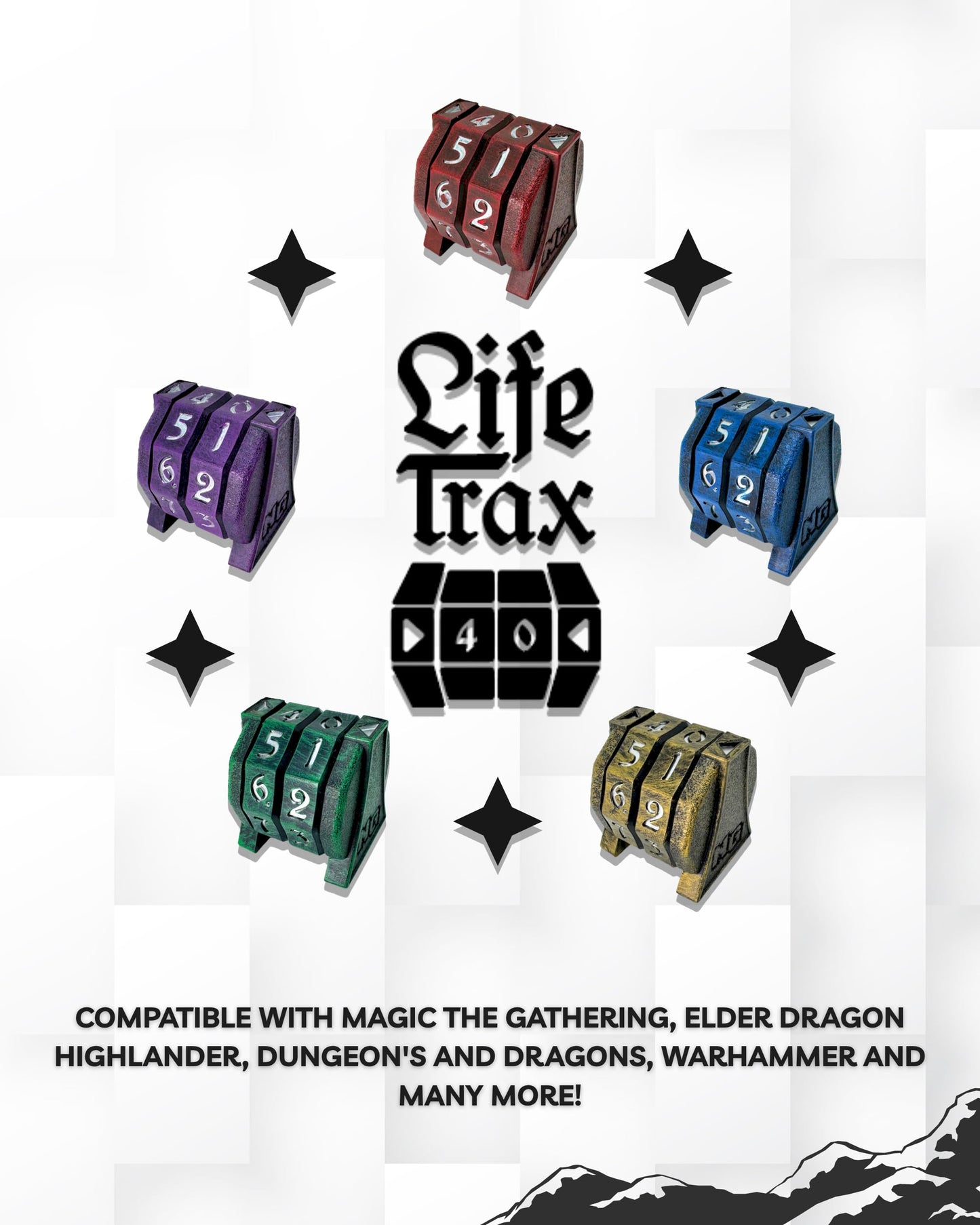 NERD GEAR LifeTrax MTG Life Counter – Durable Commander Accessory (Ancient Bronze)