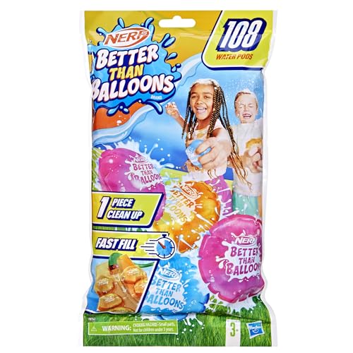 NERF Better Than Balloons Water Pods – 108 Self-Sealing Pods for Mess-Free Outdoor Fun
