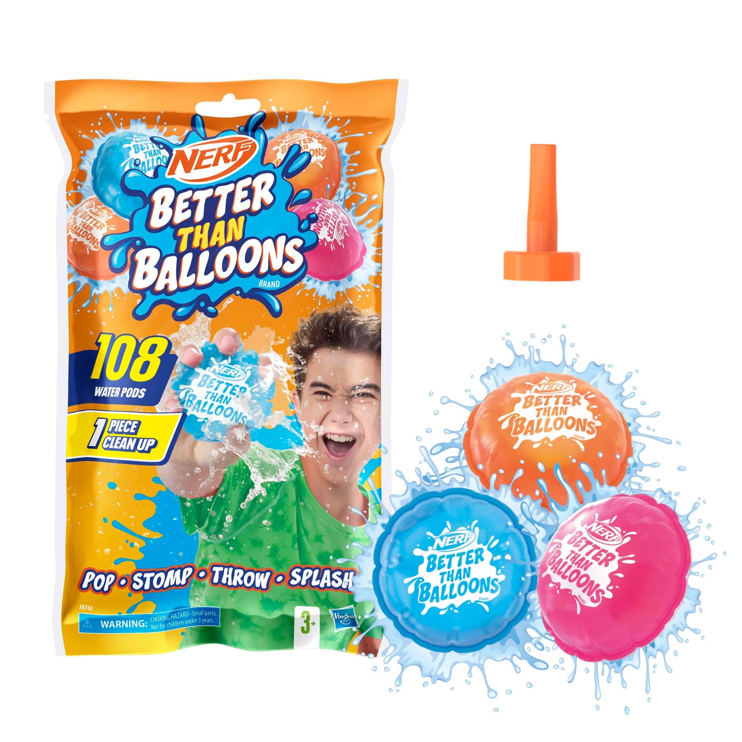 NERF Better Than Balloons Water Pods – 108 Self-Sealing Pods for Mess-Free Outdoor Fun