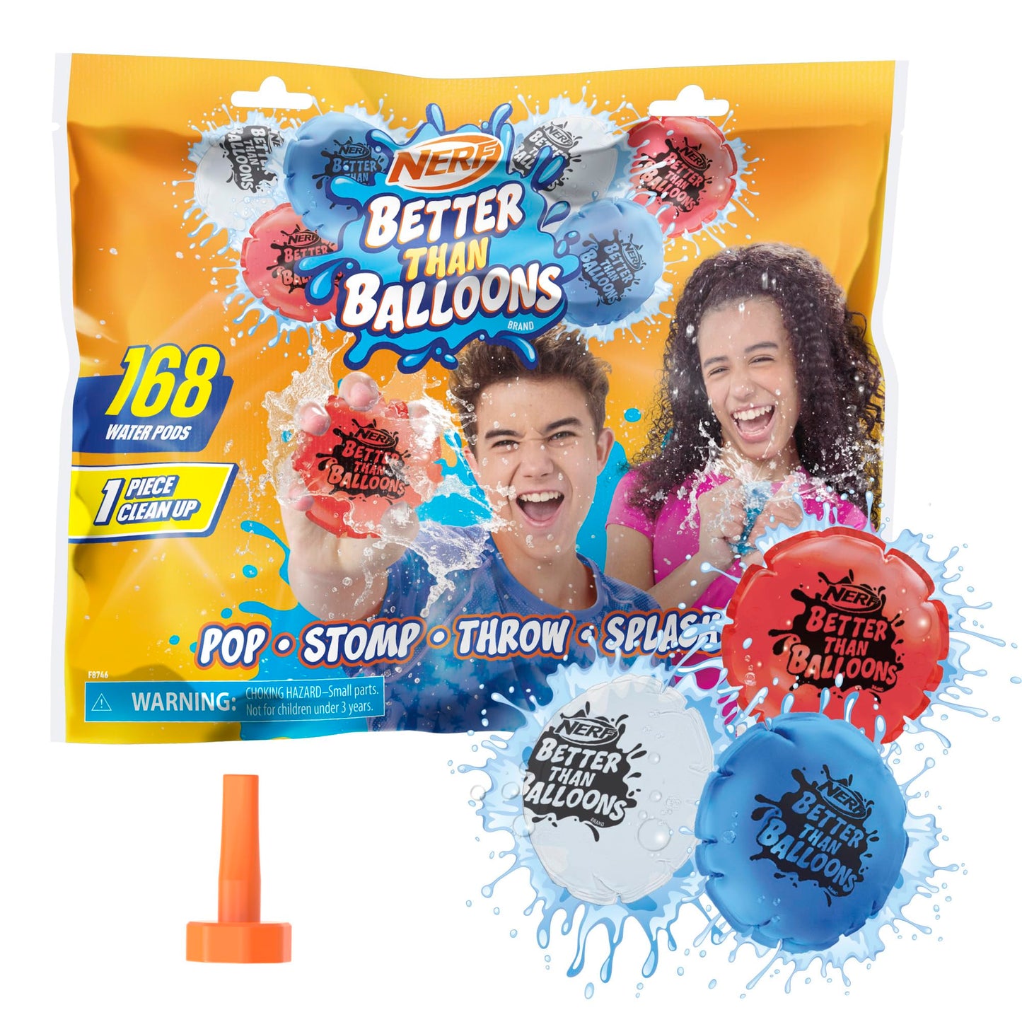 Nerf Better Than Balloons Water Pods – 168 Pcs, Easy Cleanup, Endless Backyard Fun
