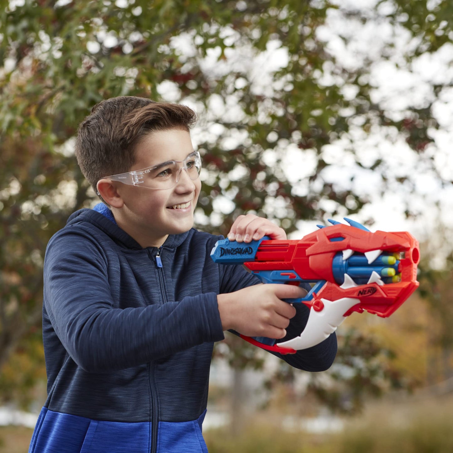 Nerf DinoSquad Raptor-Slash Dart Blaster | 6-Dart Drum, Slam Fire Action