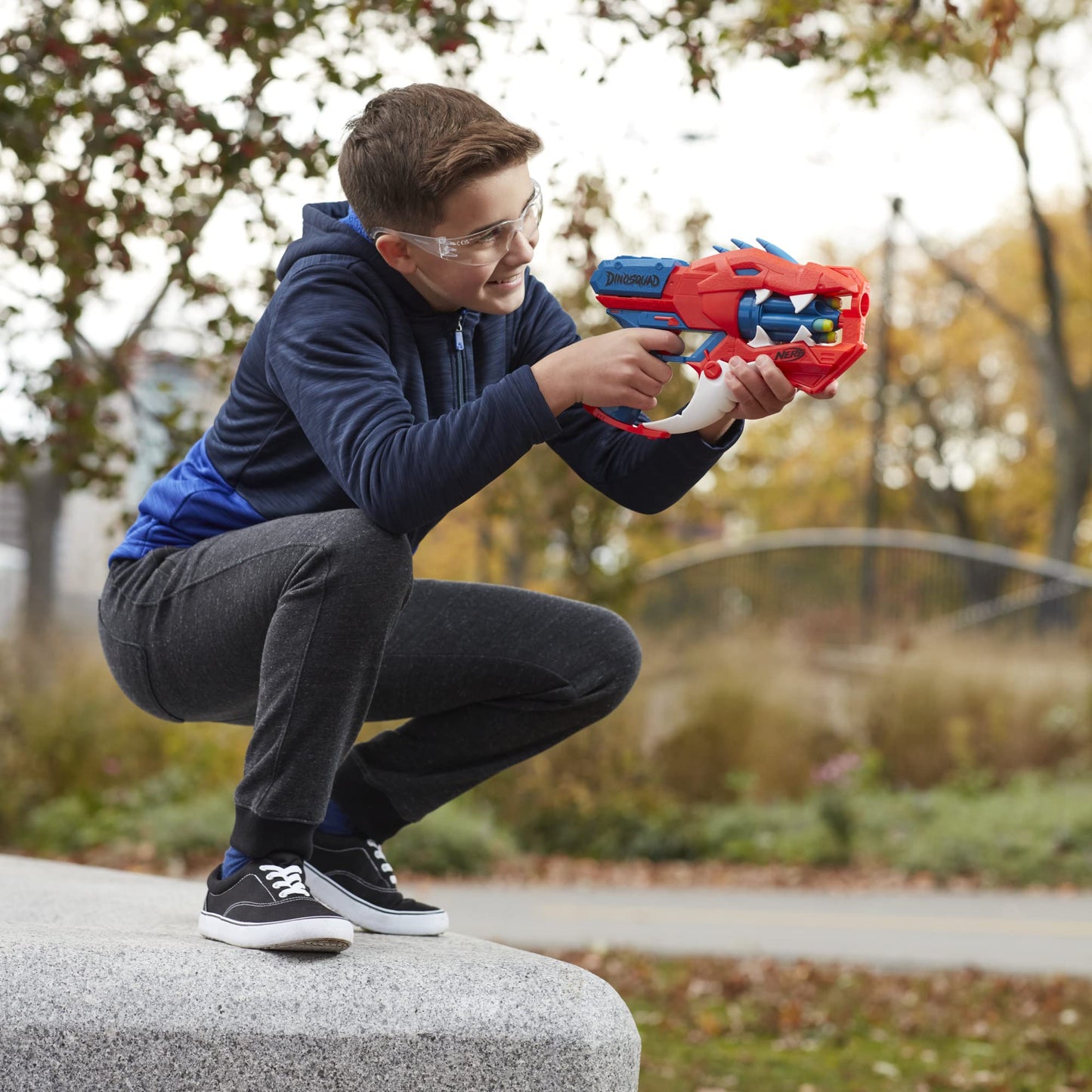 Nerf DinoSquad Raptor-Slash Dart Blaster | 6-Dart Drum, Slam Fire Action