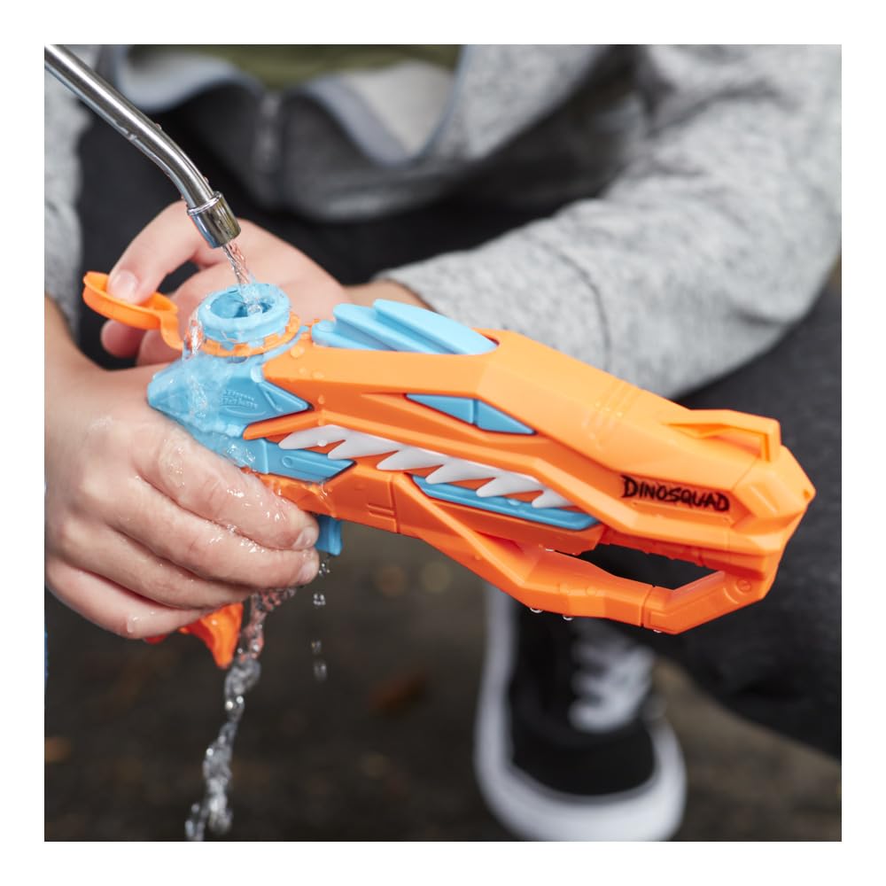 Nerf Dinosquad Raptor-Surge Water Blaster | Super Soaker for Outdoor Summer Battles