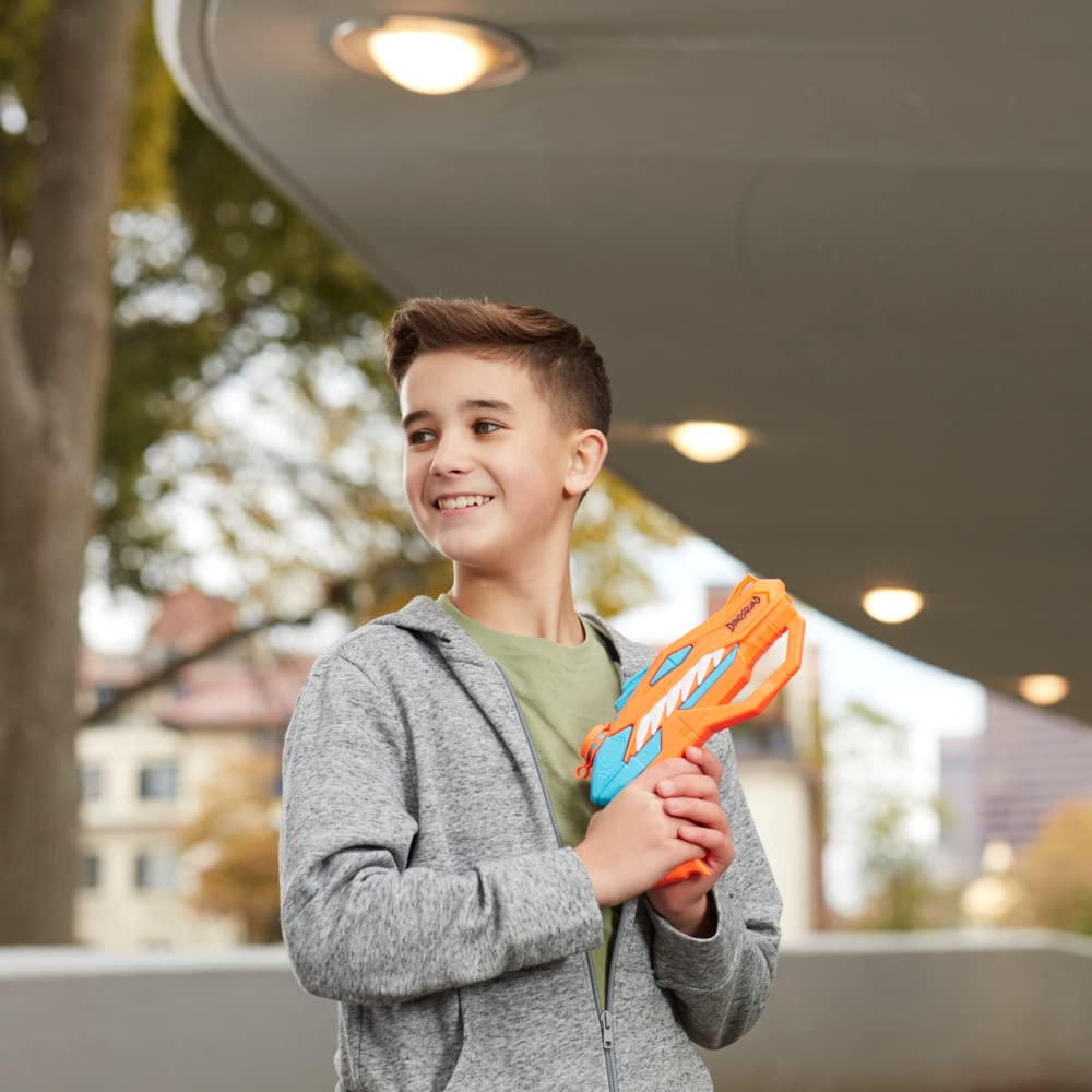 Nerf Dinosquad Raptor-Surge Water Blaster | Super Soaker for Outdoor Summer Battles
