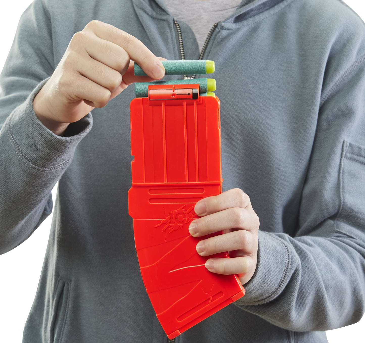 Nerf DinoSquad Rex-Rampage Motorized Dart Blaster – 10-Dart Clip, 20 Darts, T-Rex Design