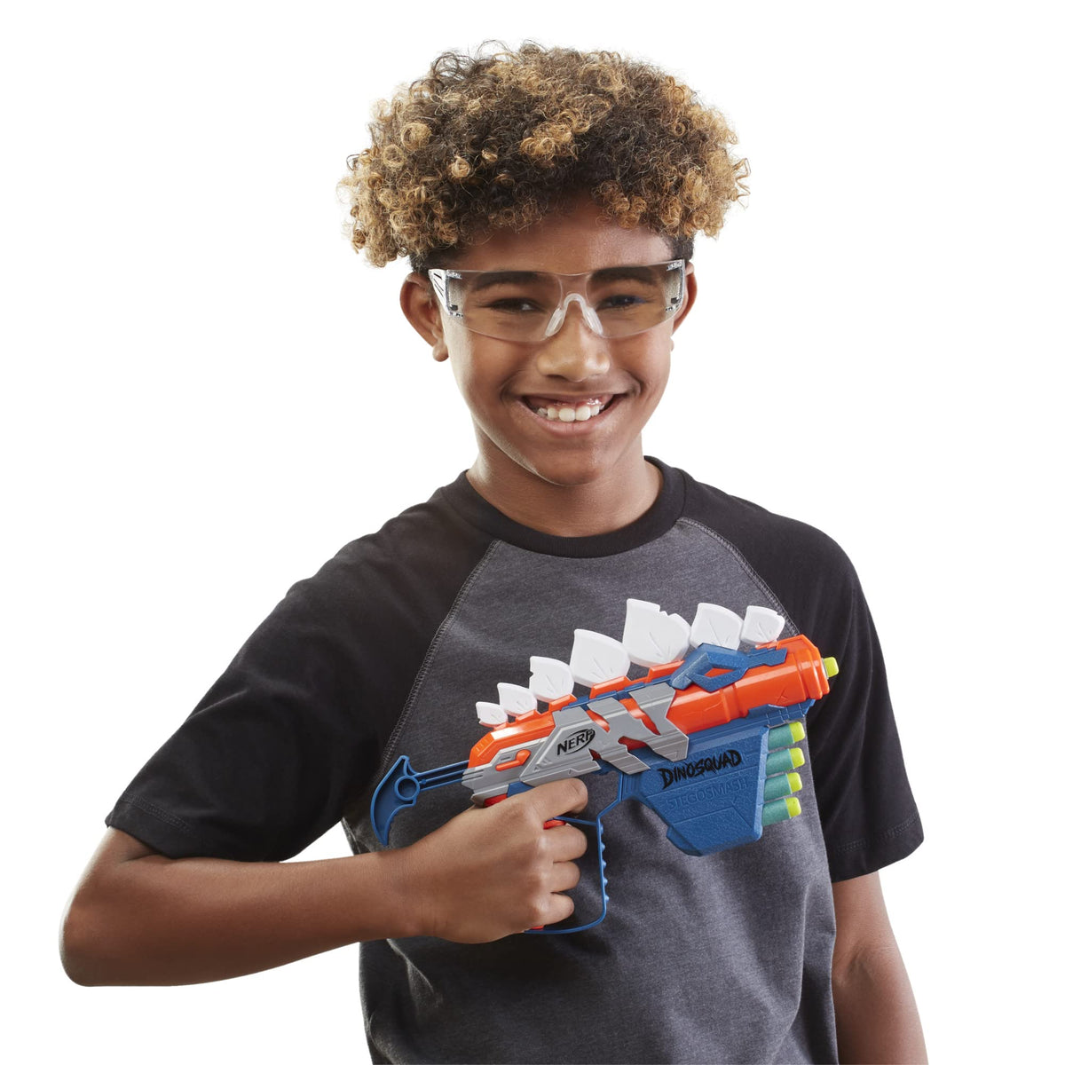 NERF DinoSquad Stego-Smash Dart Blaster – 5 Nerf Elite Darts, Dino-Themed Outdoor Toy