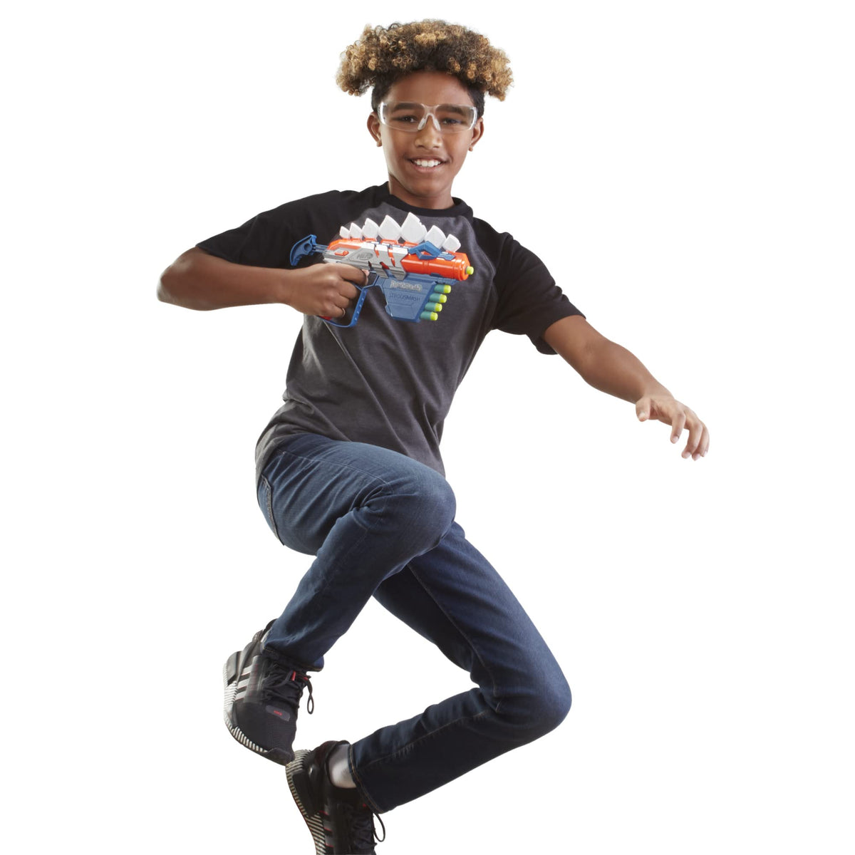 NERF DinoSquad Stego-Smash Dart Blaster – 5 Nerf Elite Darts, Dino-Themed Outdoor Toy